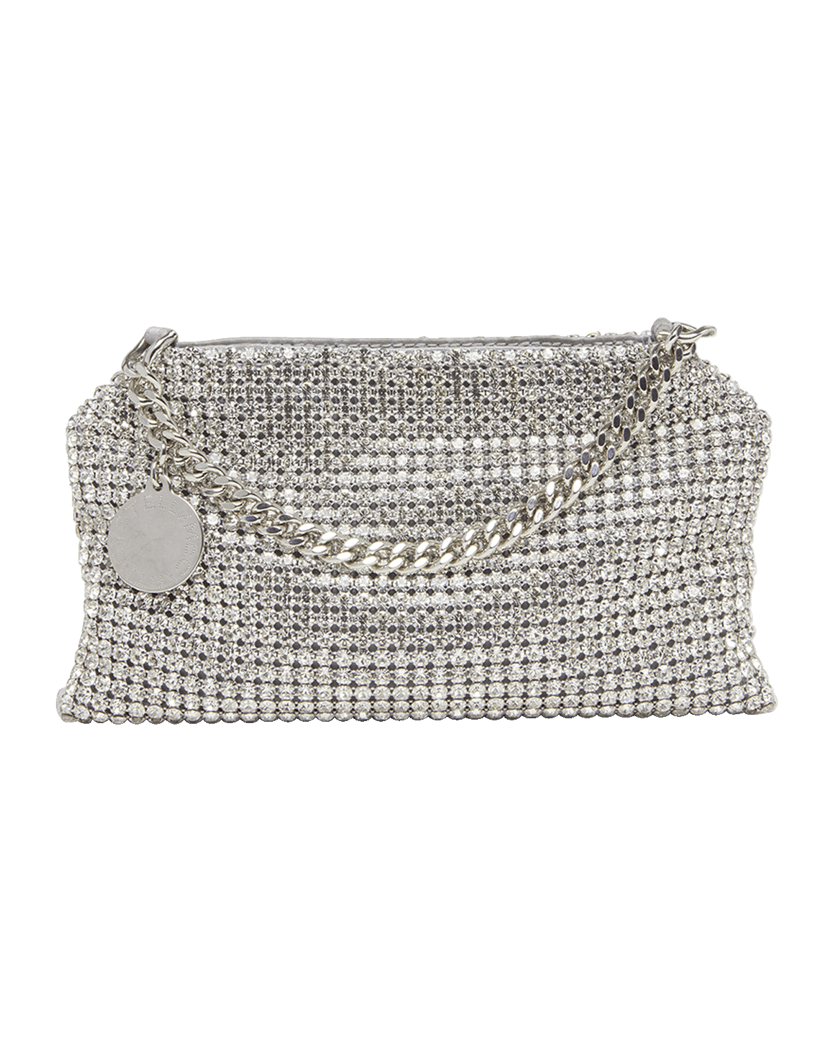 Stella McCartney Allover Embellished Mesh Clutch Bag