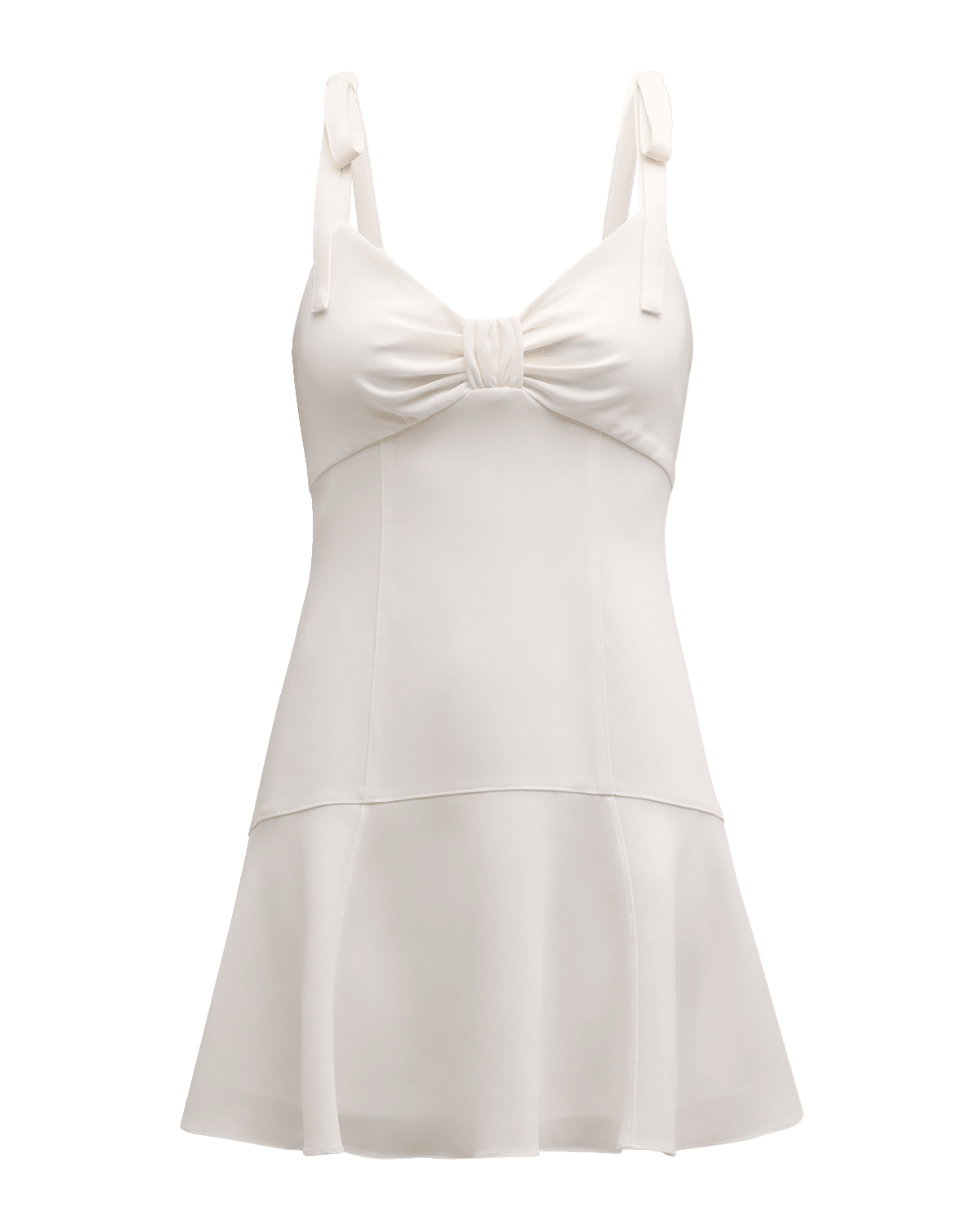 Cinq a Sept Tally Tie-Shoulder Fluted Mini Dress