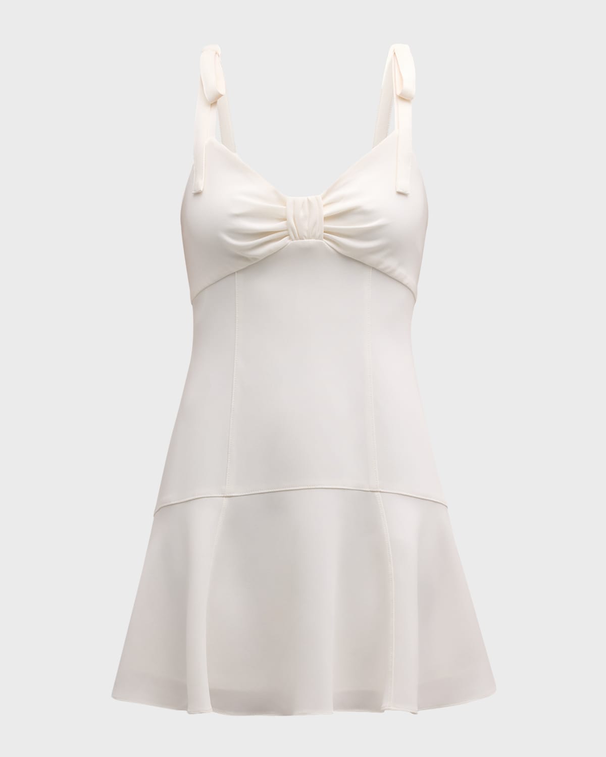 Cinq a Sept Tally Tie-Shoulder Fluted Mini Dress