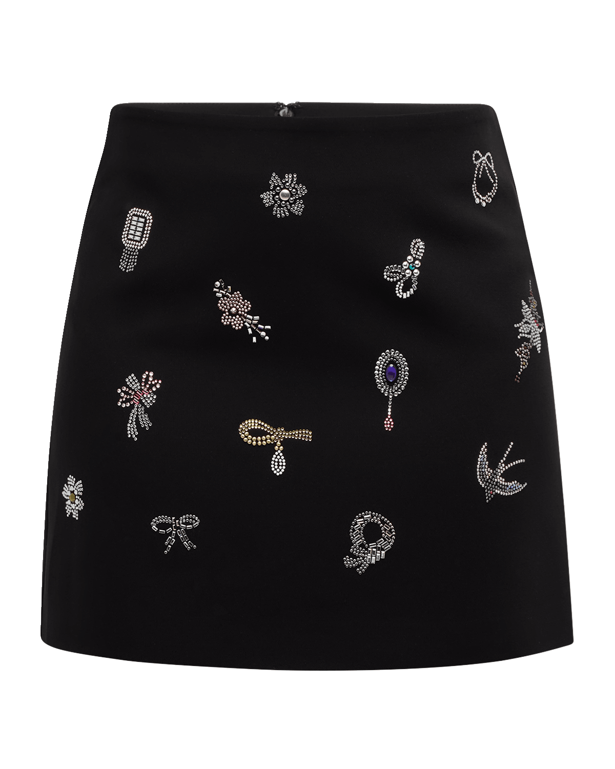 Cinq a Sept Doris Heatset Brooches Embroidered Mini Skirt