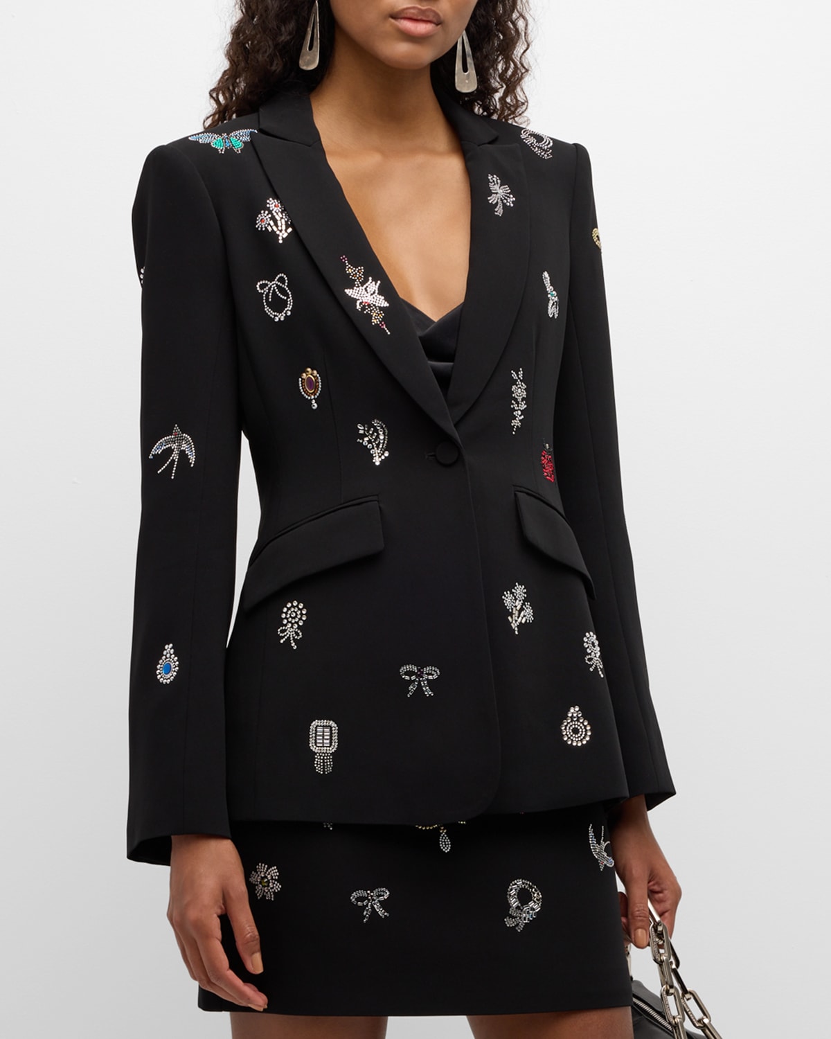 Cinq a Sept Cheyenne Embroidered Heatset Brooches Blazer