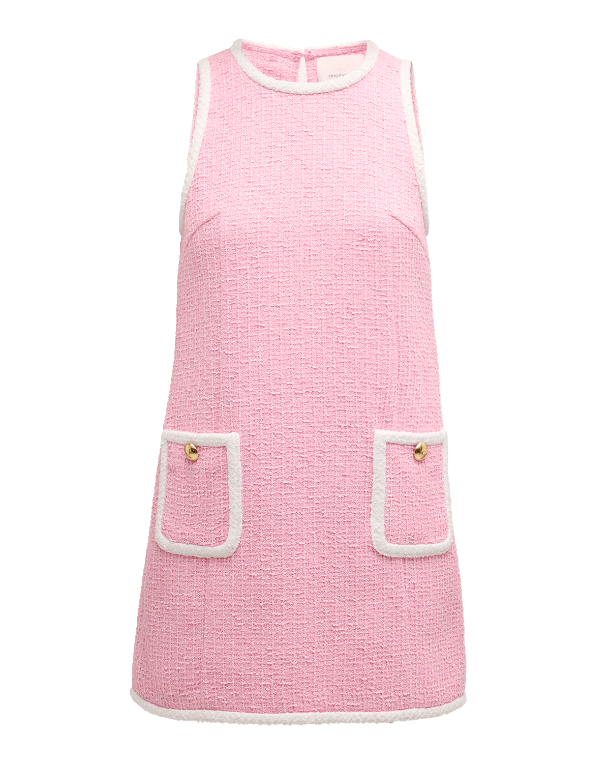 Cinq a Sept Auden Contrast Tweed Sleeveless Mini Shift Dress