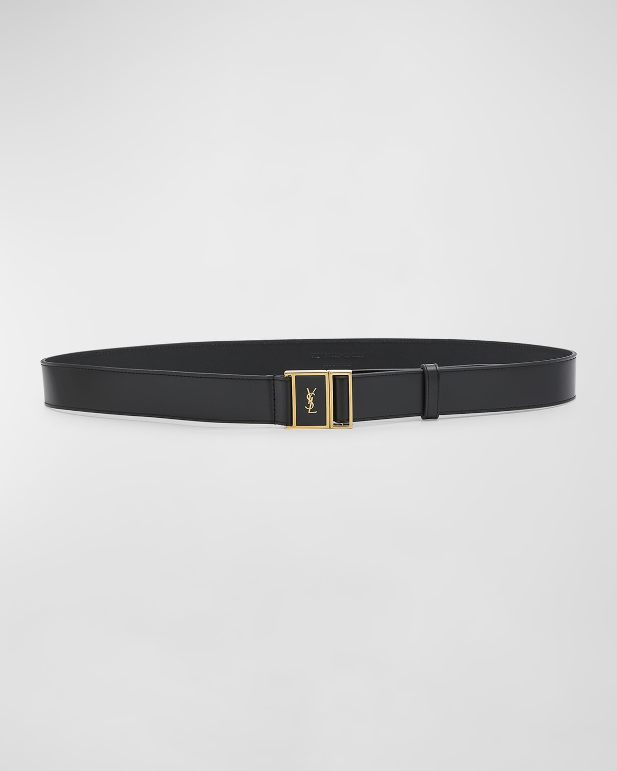 Saint Laurent Cassandre YSL Buckled Leather Belt