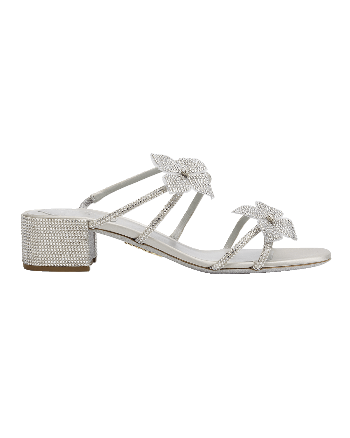 Rene Caovilla Floraine Crystal Flowers Slide Sandals
