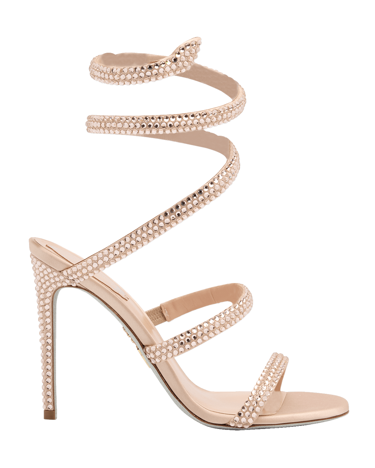 Rene Caovilla Cleo Satin Strass Snake-Wrap Sandals