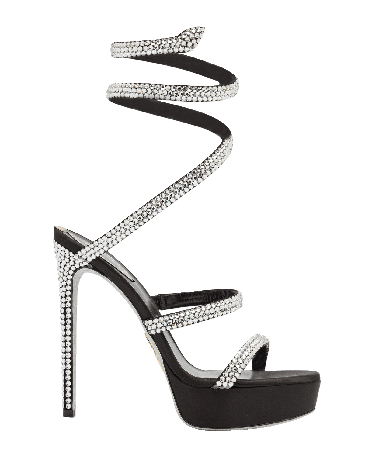 Rene Caovilla Cleo Strass Snake-Wrap Platform Sandals