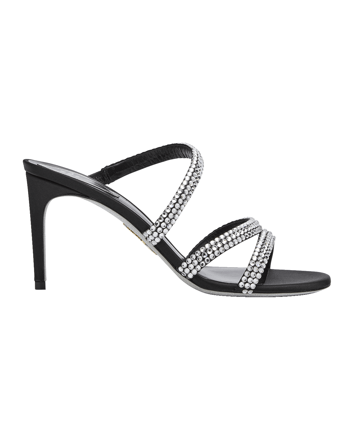 Rene Caovilla Irina Crystal Satin Three-Band Sandals
