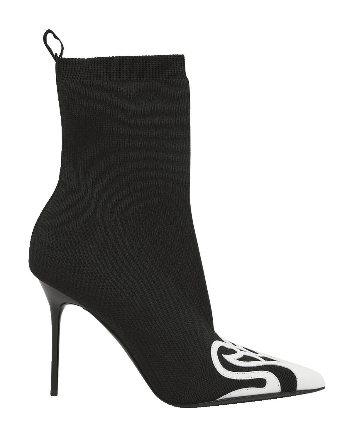 Balmain Skye Knit Patent Stiletto Sock Booties