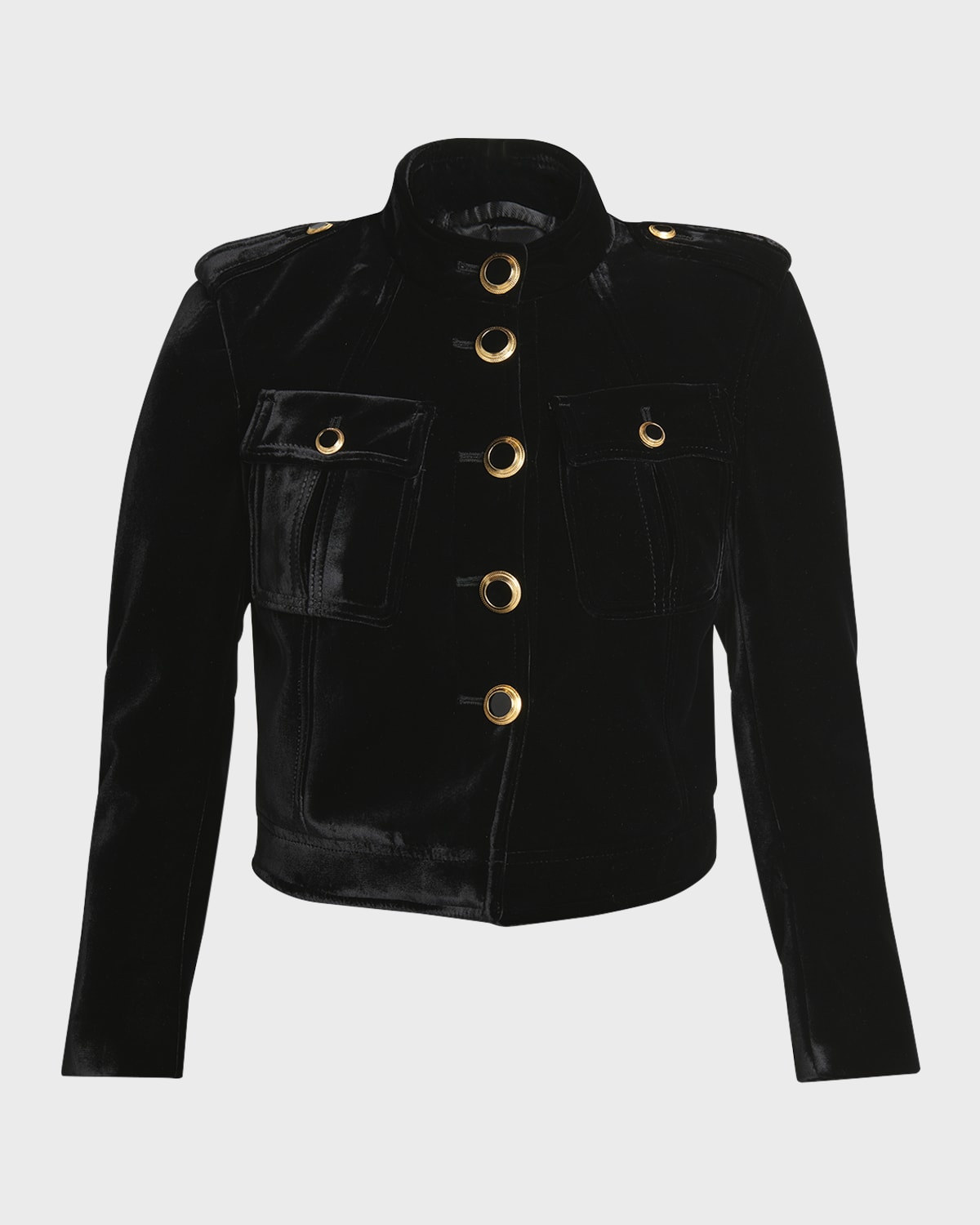 TOM FORD Velvet Military Jacket with Button Details