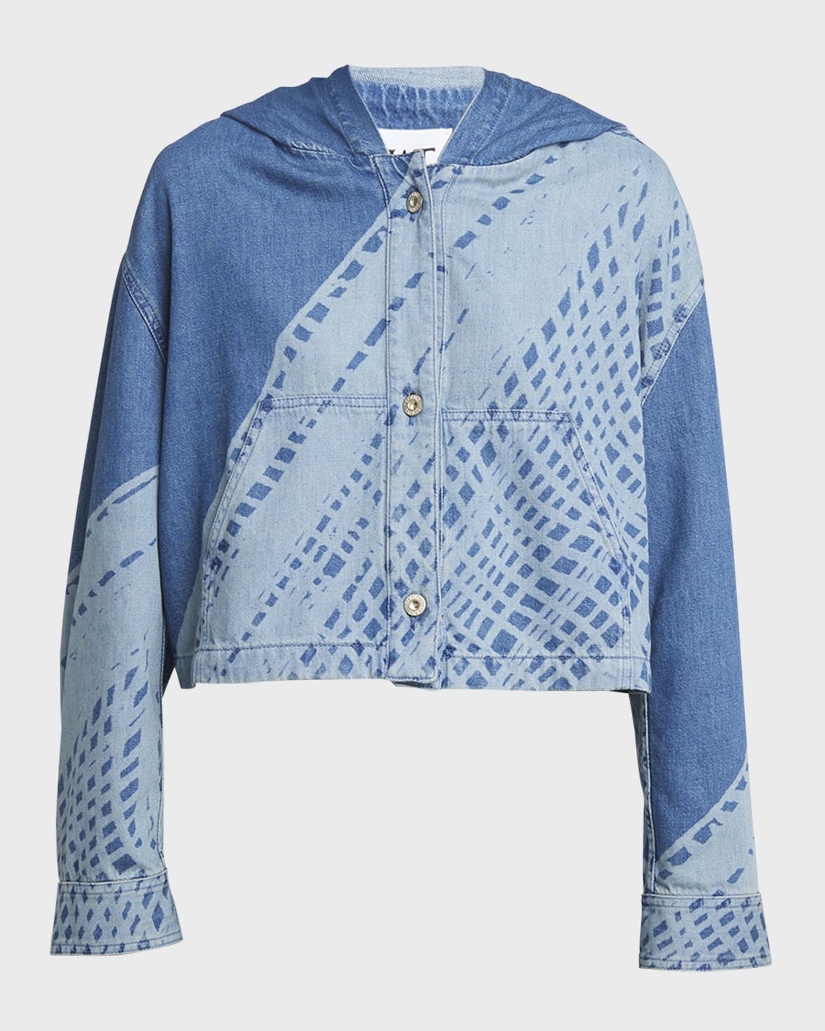 Loewe x Paula Ibiza Tie Dye Cropped Denim Jacket with Hood