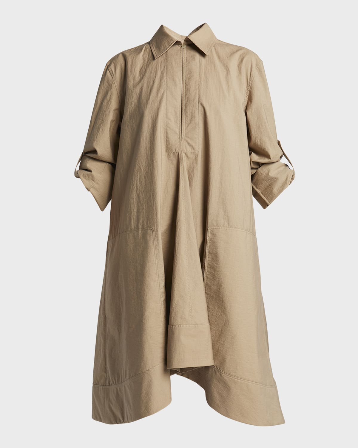 Loewe x Paula Ibiza Wrap Tunic Dress with Rolled Cuff Sleeves