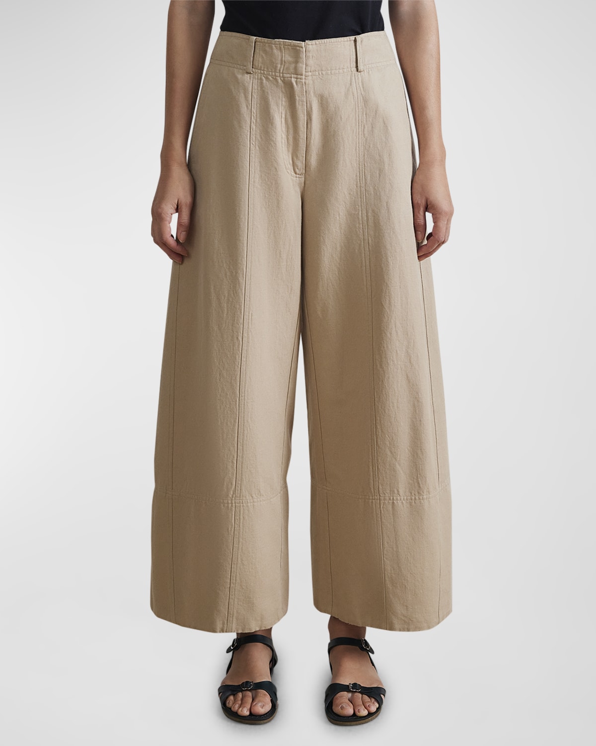 Apiece Apart Malou Cropped Wide-Leg Organic Cotton Pants