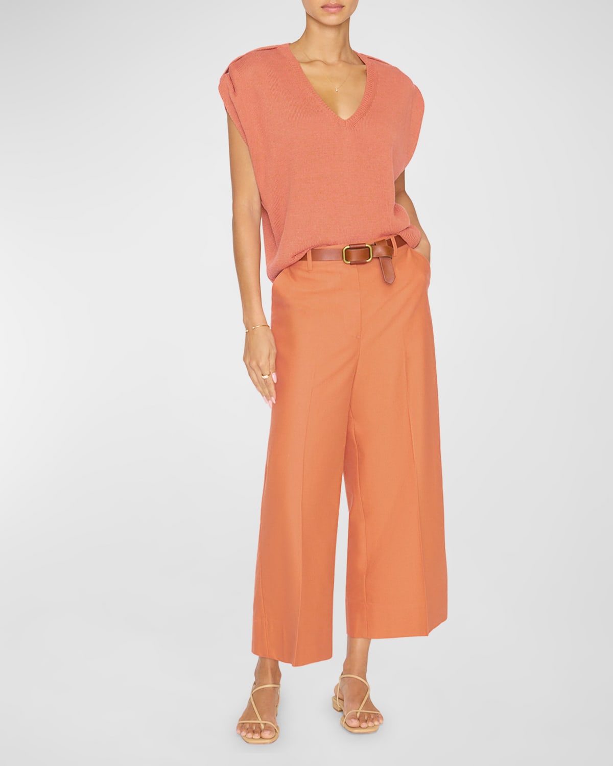 Brochu Walker Frances Sleeveless V-Neck Sweater Top