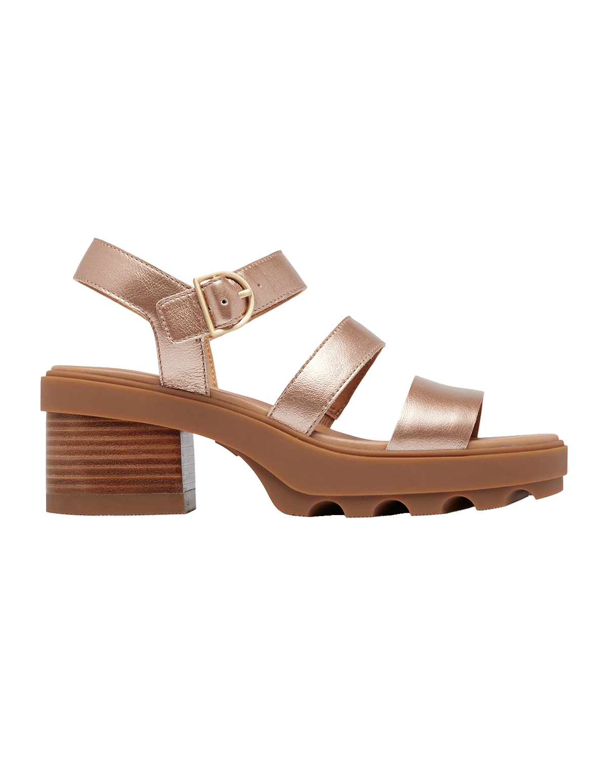 Sorel Joanie Metallic Leather Ankle-Strap Sandals