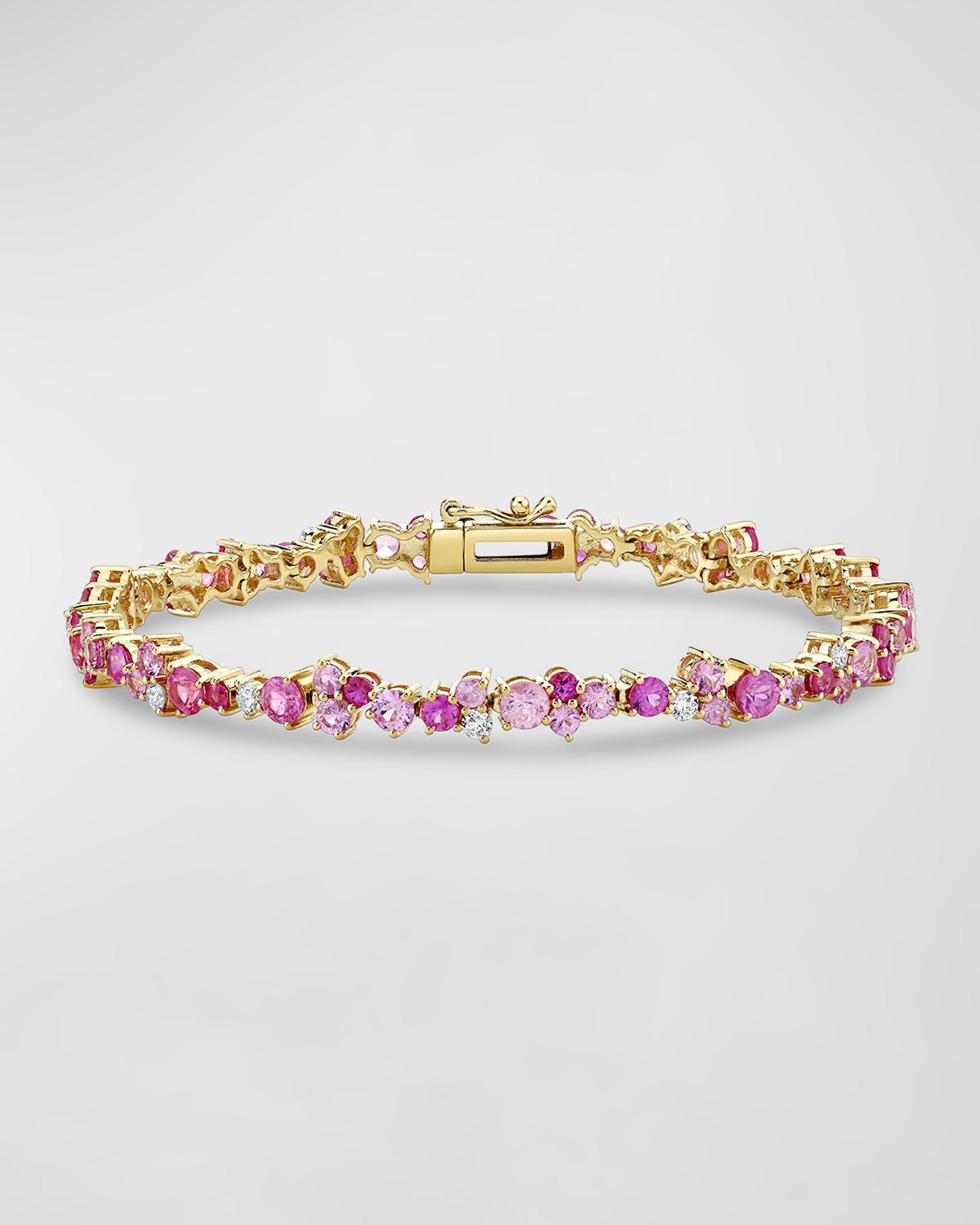 Cocktail Eternity Bracelet with Pink Sapphires