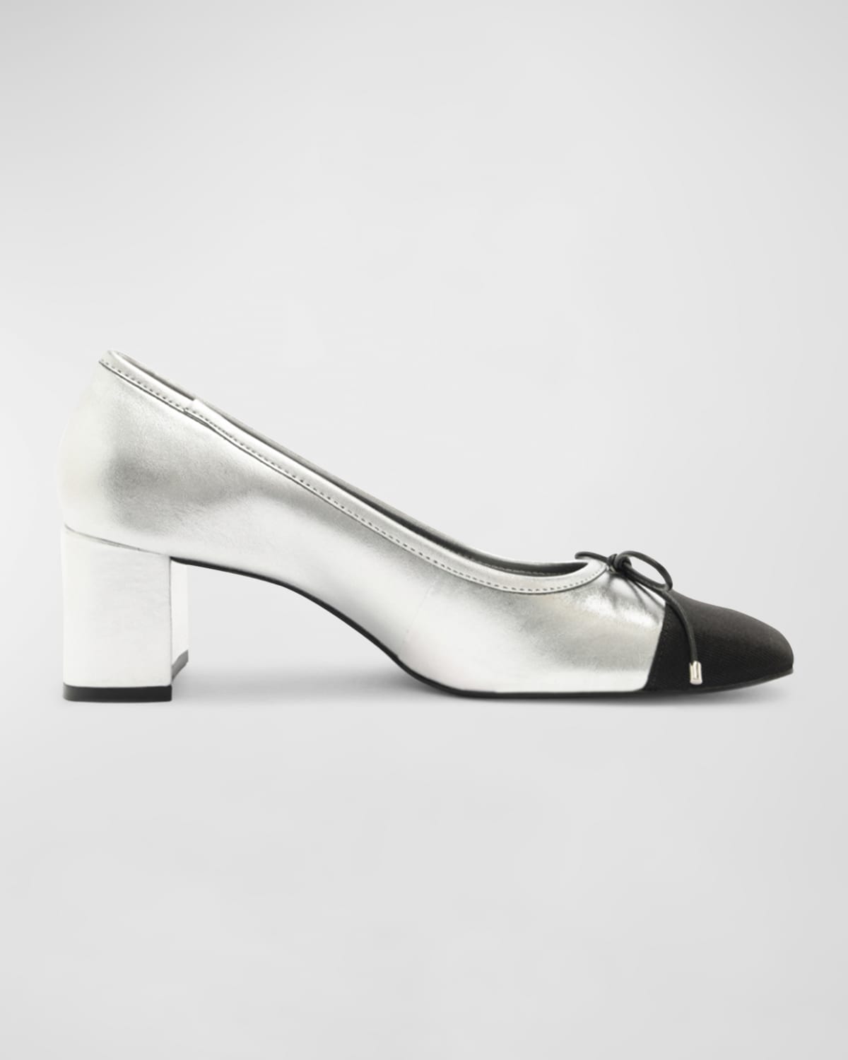 Schutz Arissa Metallic Bow Cap-Toe Pumps