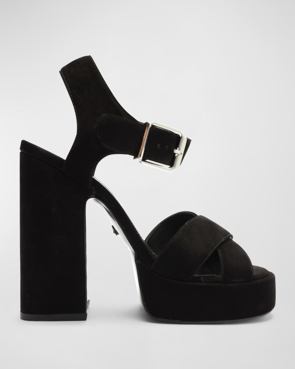 Schutz Penelope Suede Ankle-Strap Platform Sandals