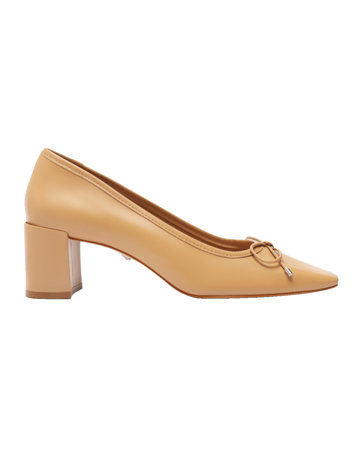 Schutz Arissa Leather Bow Square-Toe Pumps