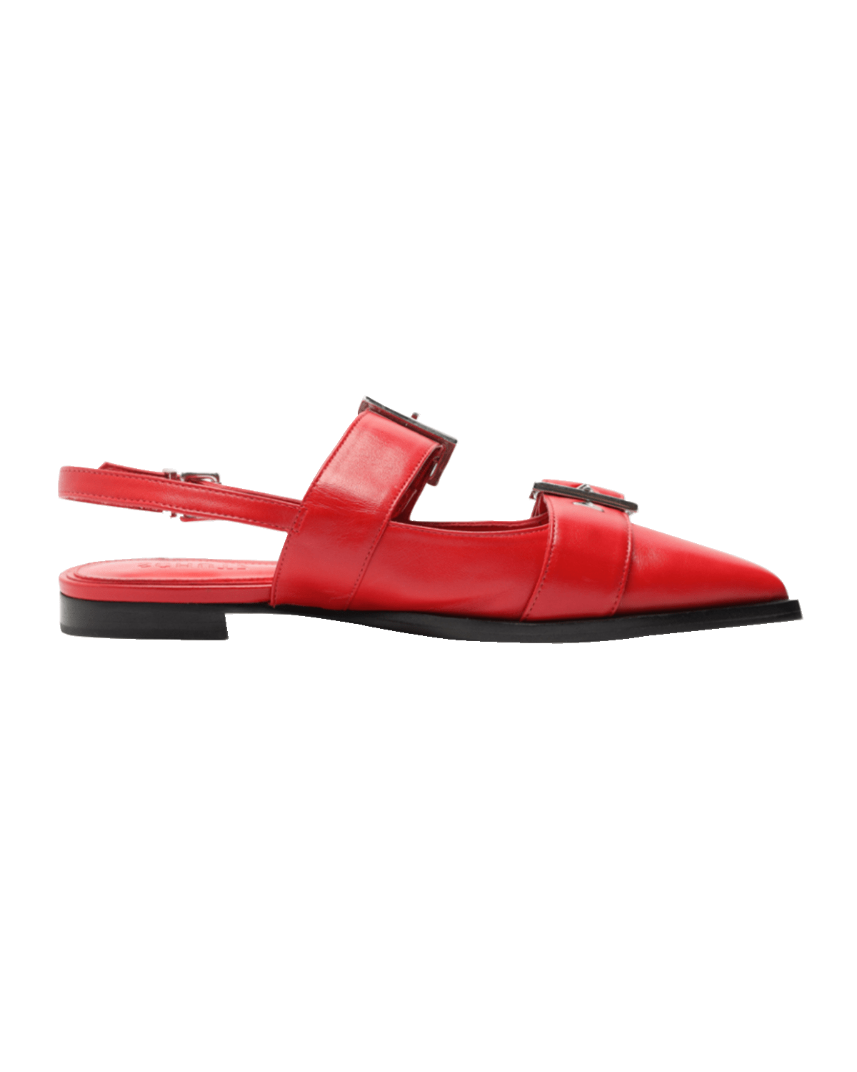 Schutz Darla Dual-Buckle Slingback Flats
