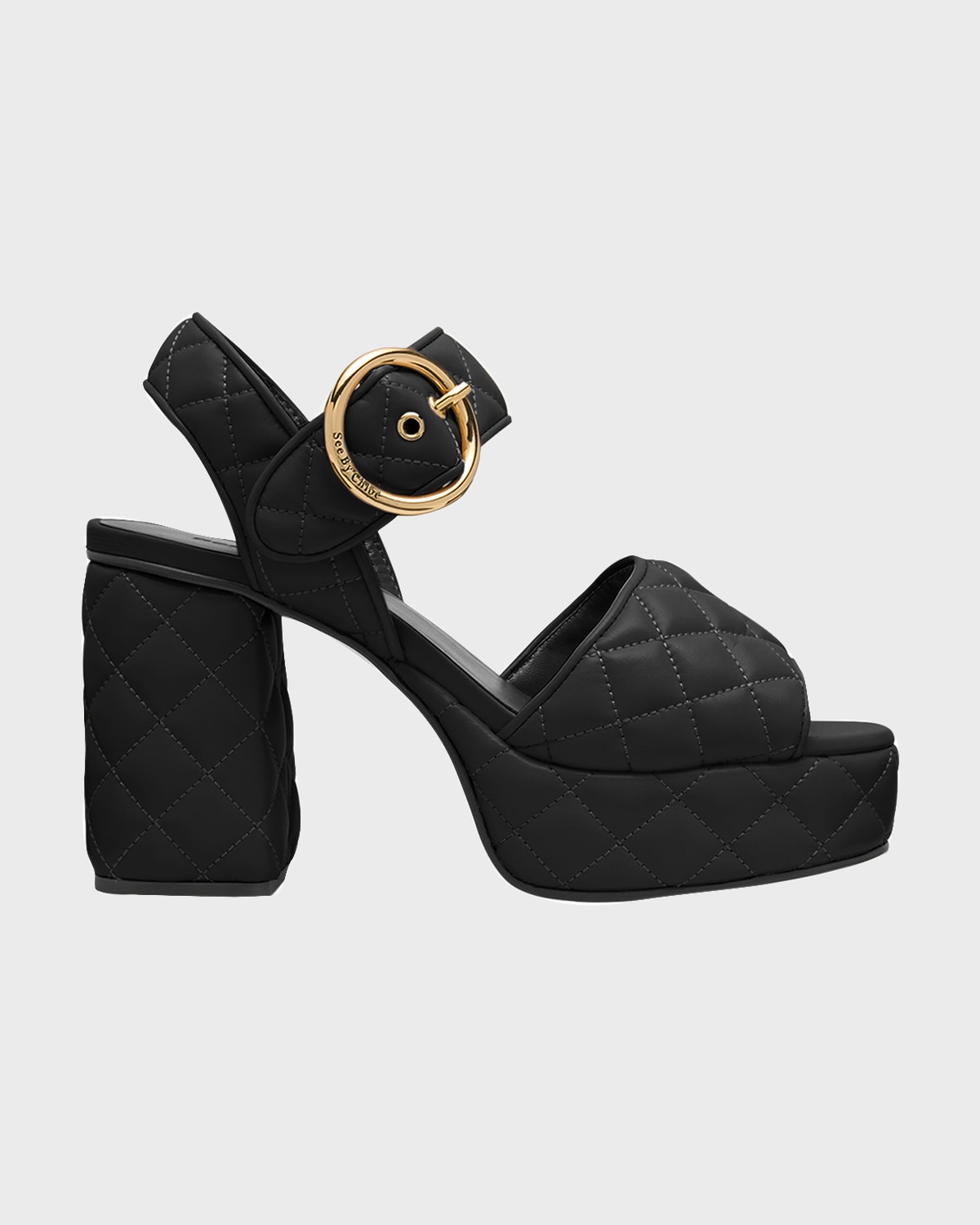 See by Chloe Jodie Quilted Ankle-Strap Platform Sandals
