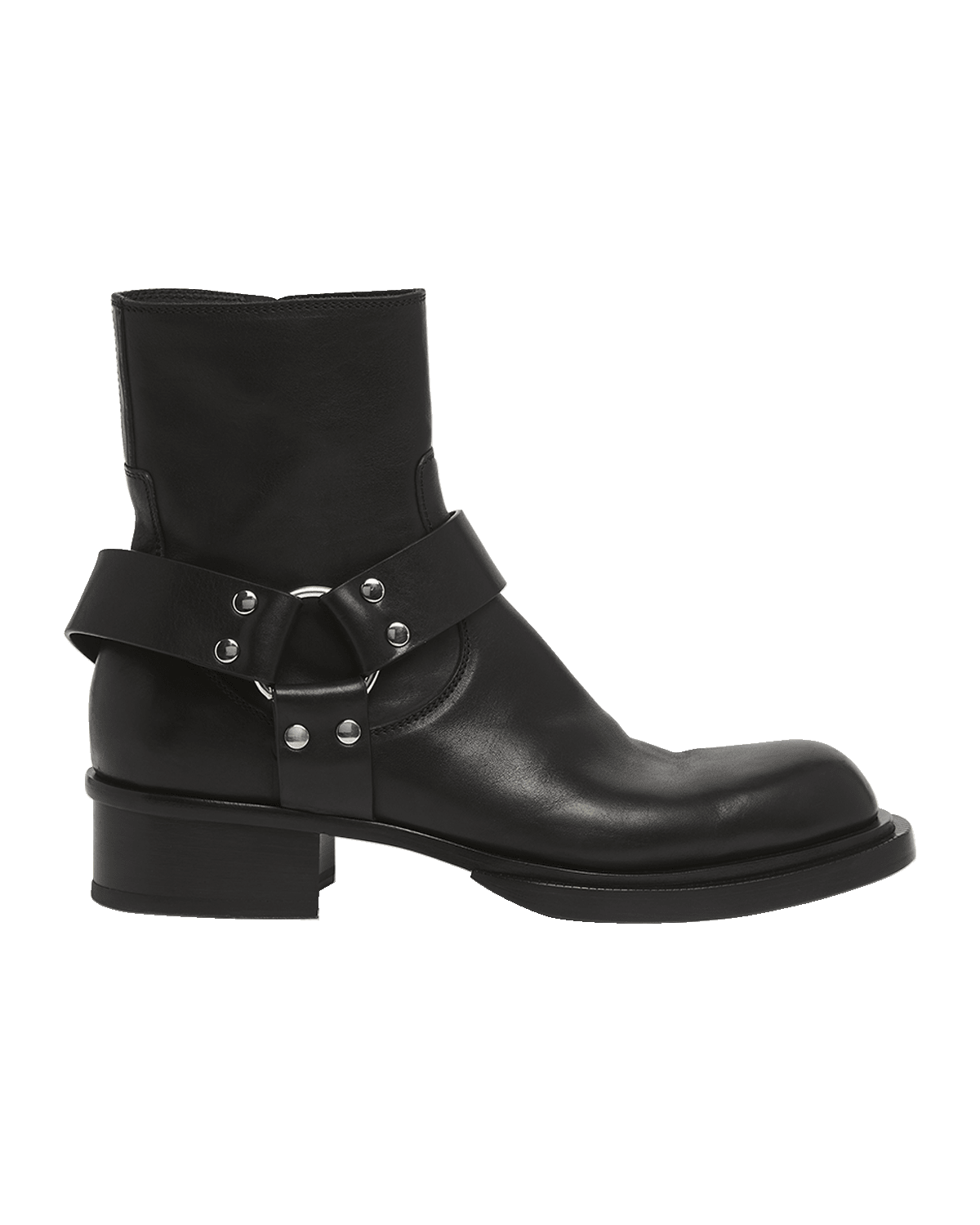 Alexander McQueen Men's Cuban Stack Leather Ankle Boots