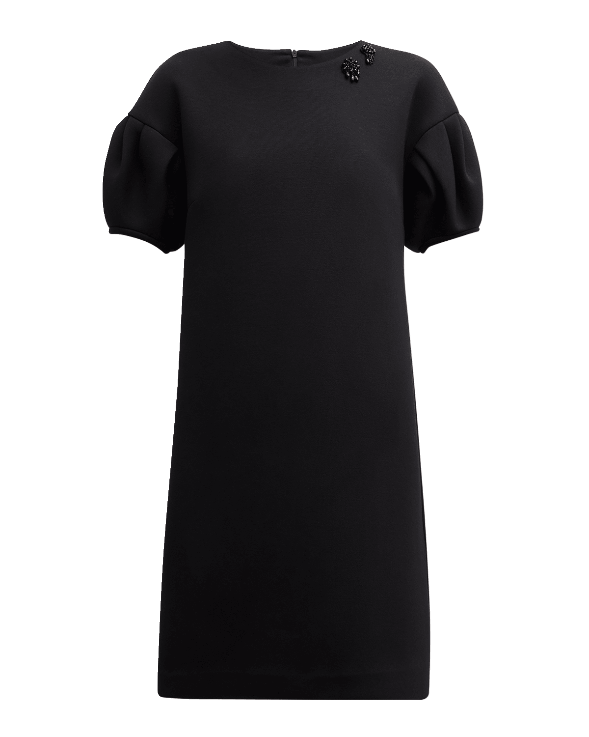 Max Mara Ursola Crystal-Beaded Puff-Sleeve Mini Shift Dress