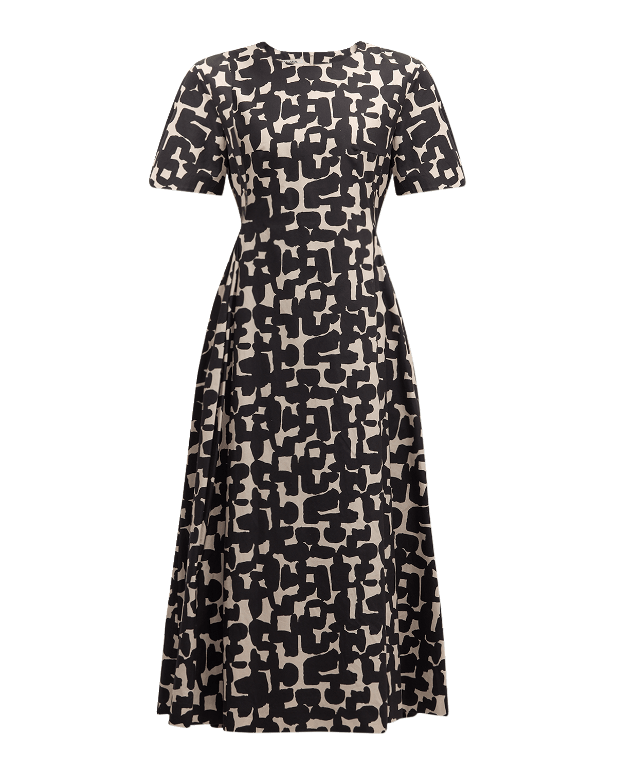 Max Mara Callas Abstract-Print Short-Sleeve A-Line Midi Dress