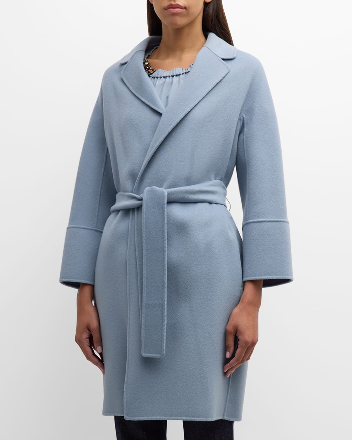 Max Mara Arona Belted Wool Wrap Coat