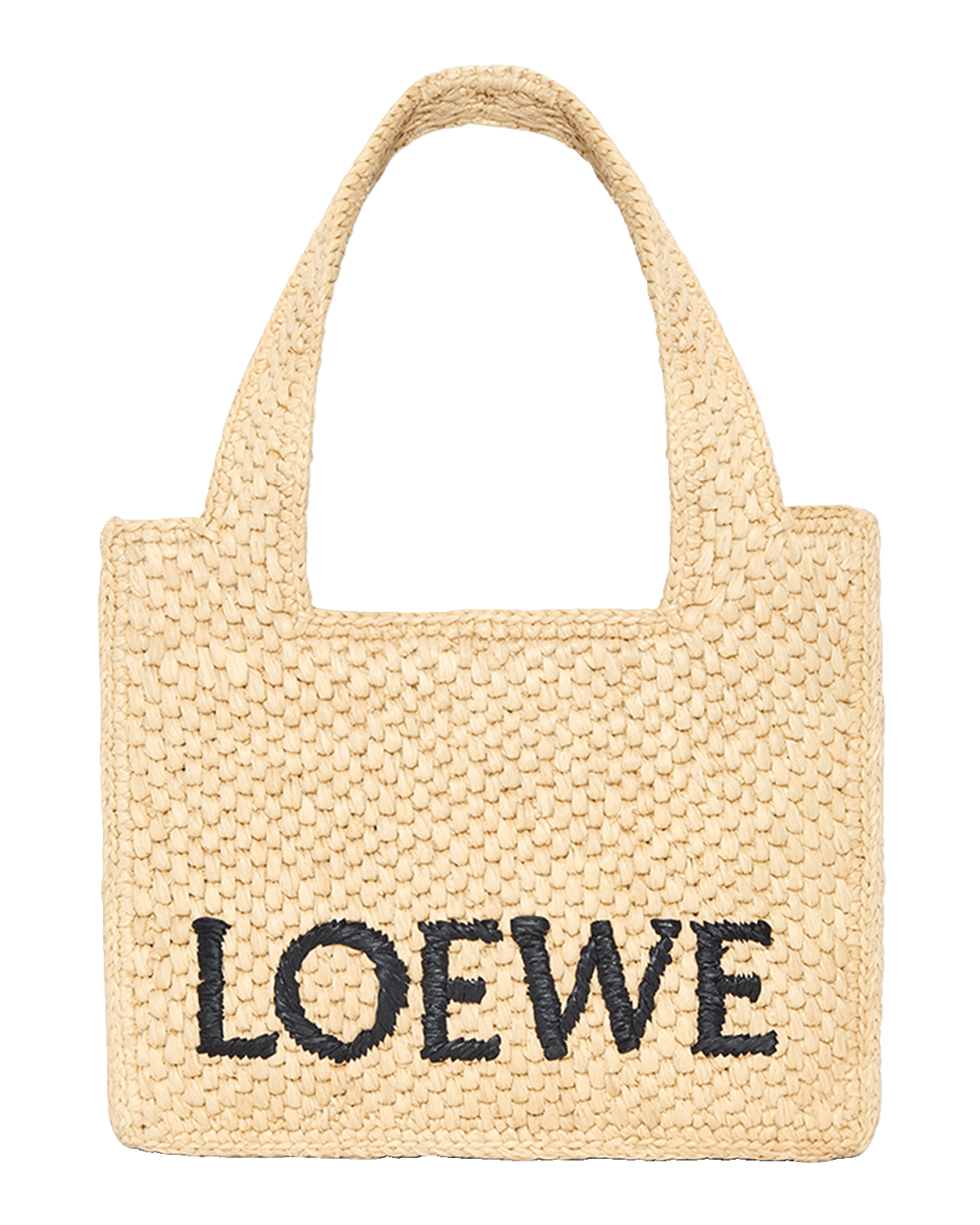 Loewe x Paula’s Ibiza Font Logo Mini Tote Bag in Raffia