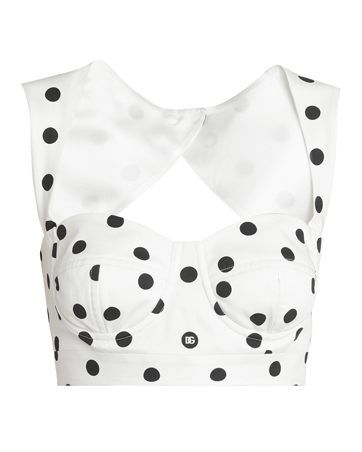 Dolce&Gabbana Polka-Dot Bustier Top with Open Back