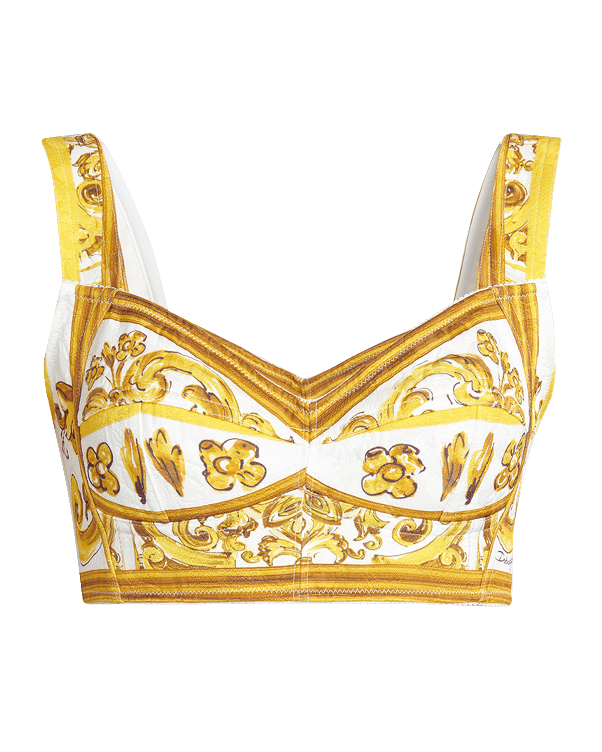 Dolce&Gabbana Tailored Brocade Print Bra Top