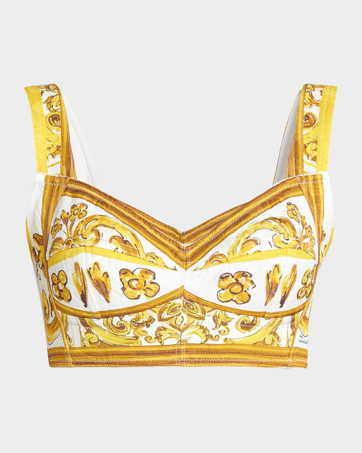 Dolce&Gabbana Tailored Brocade Print Bra Top