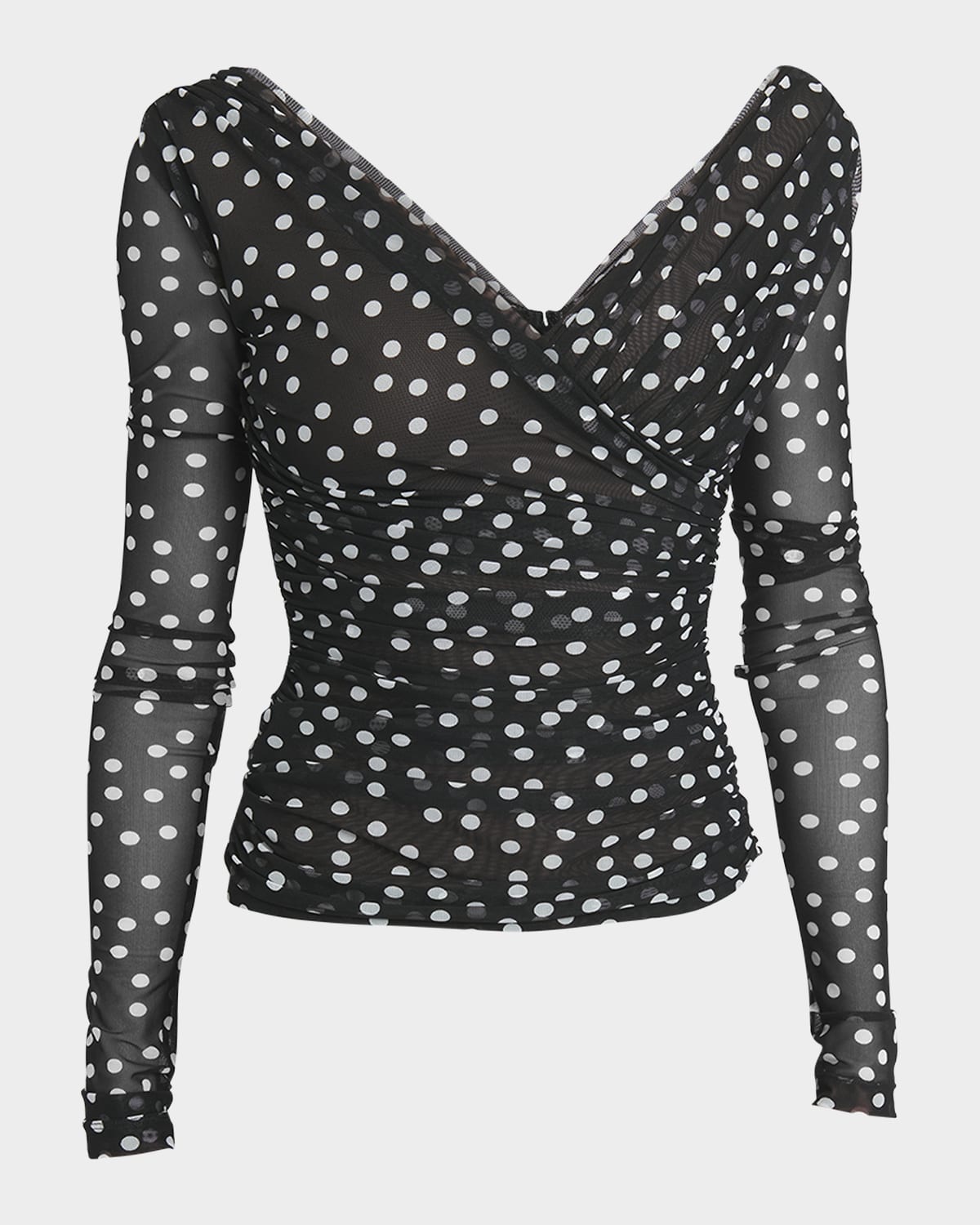 Dolce&Gabbana Polka-Dot Tulle Wrap Top
