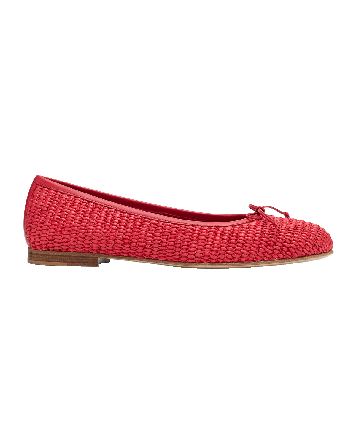 Manolo Blahnik Veralli Woven Bow Ballerina Flats