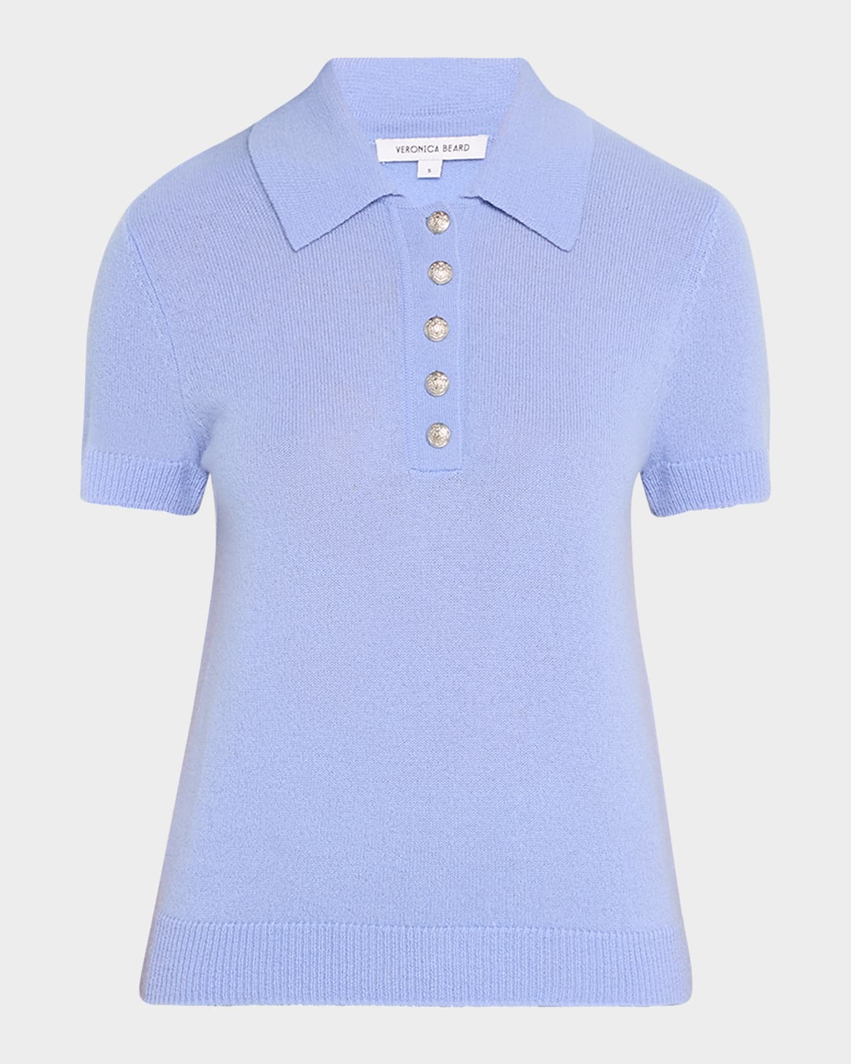 Veronica Beard Brandt Cashmere Polo Top