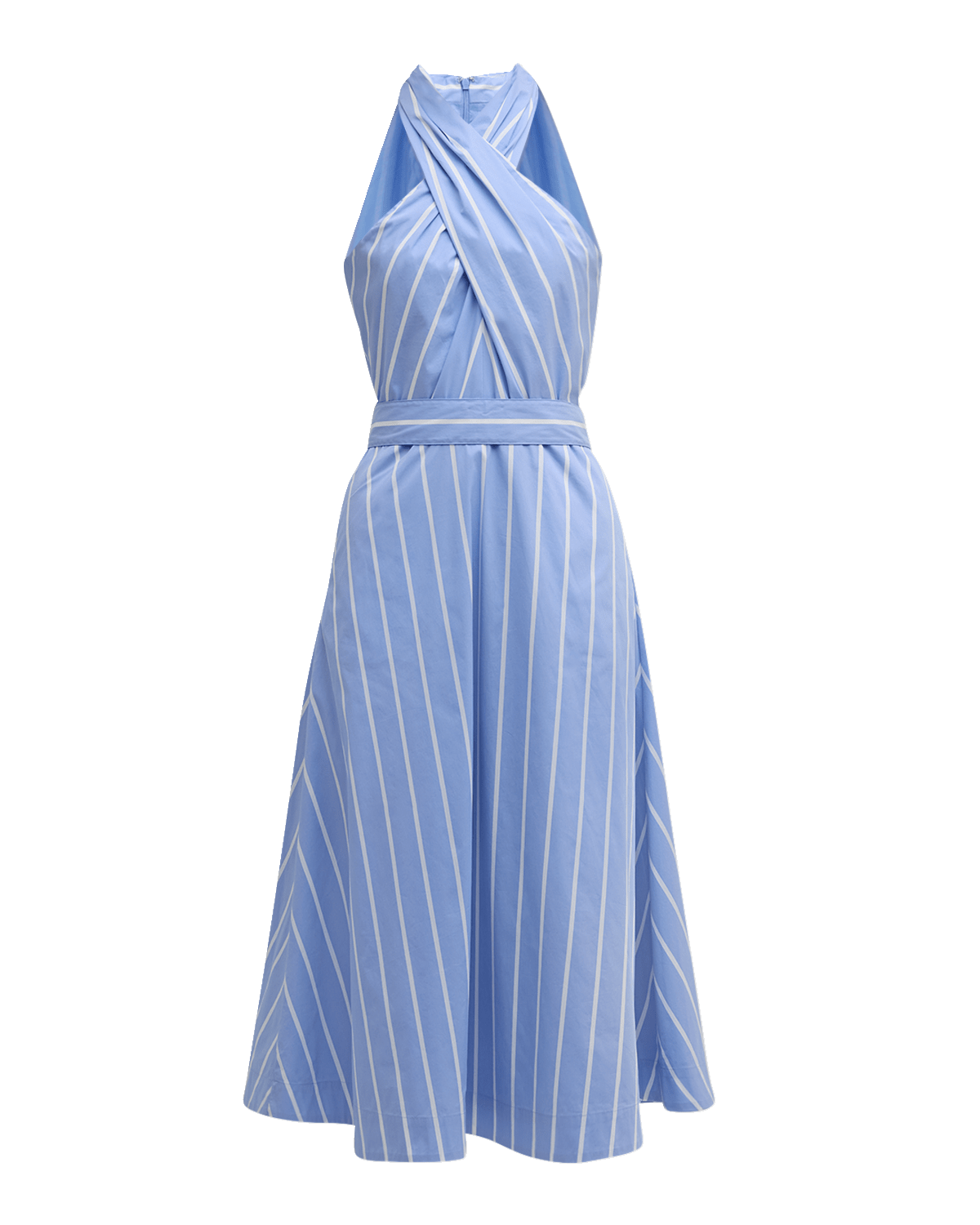 Veronica Beard Baylee Stripe Halter Midi Dress