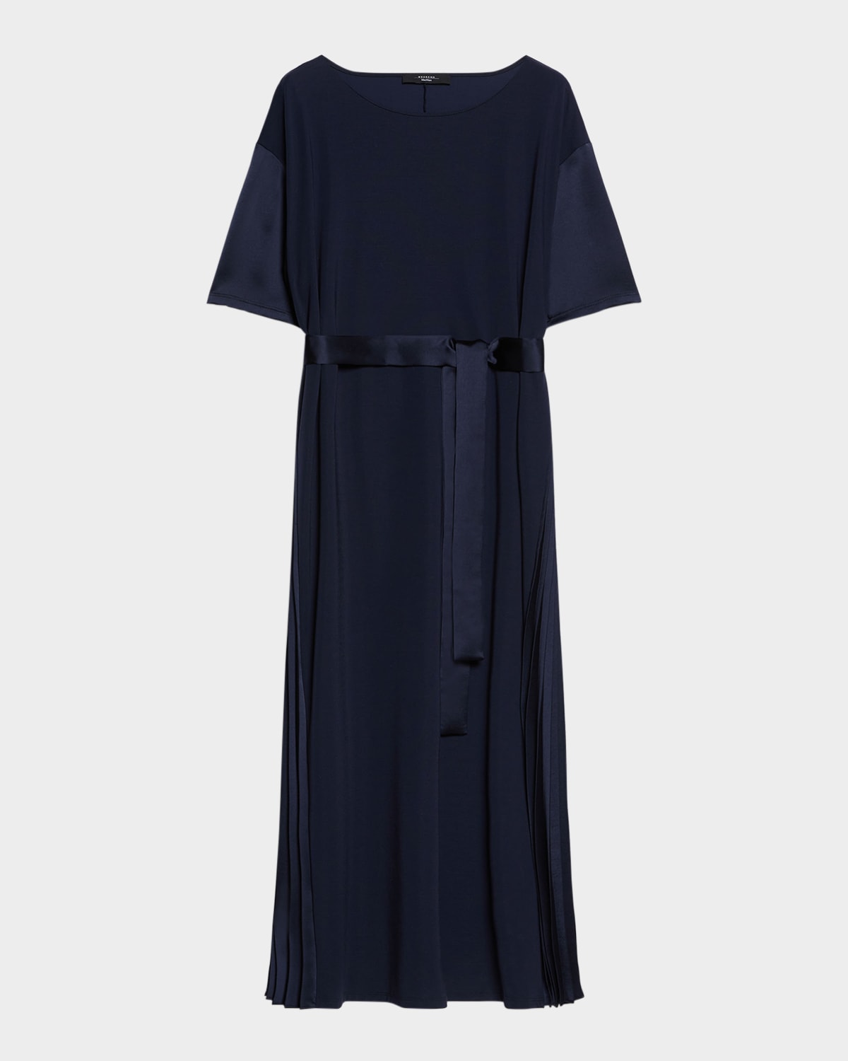 Weekend Max Mara Jordan Pleated Scoop-Neck Midi T-Shirt Dress
