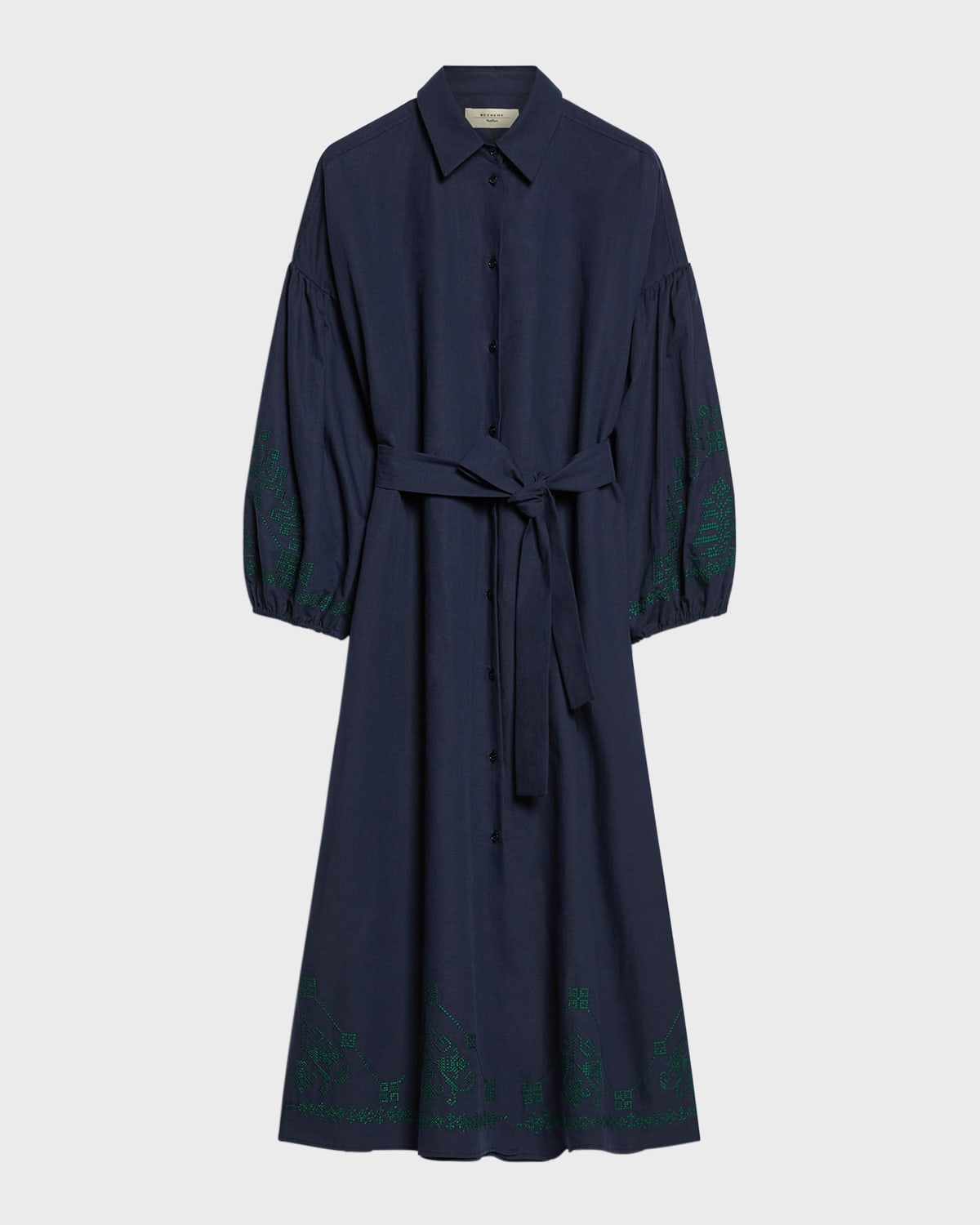 Weekend Max Mara Ossola Embroidered Cotton Midi Shirtdress
