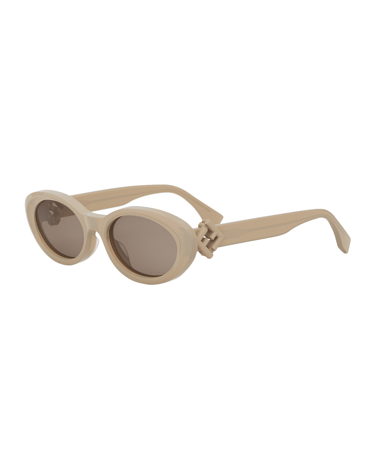Fendi Fendi Diamond Beige Acetate Oval Sunglasses