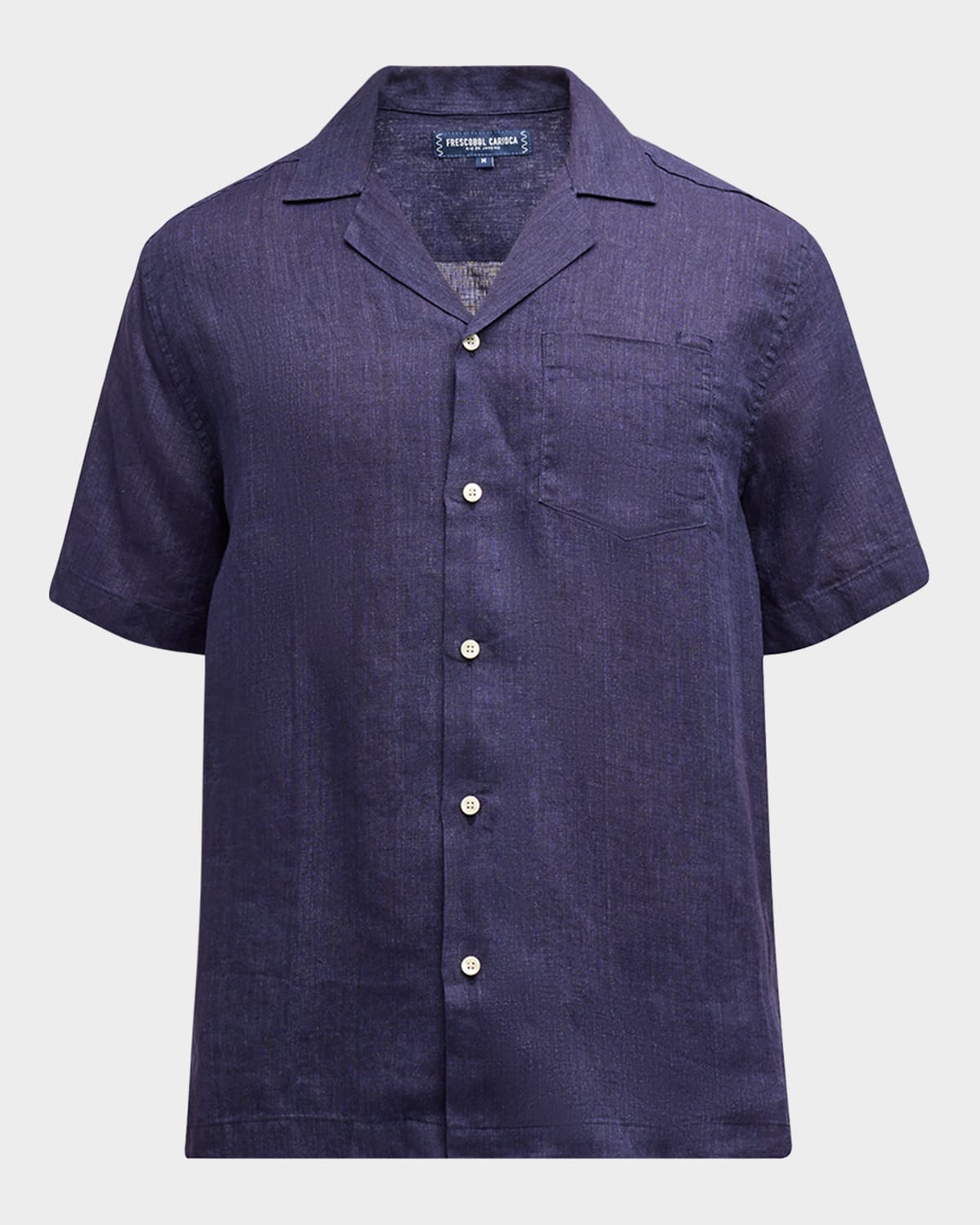 Frescobol Carioca Men's Angelo Linen Camp Shirt