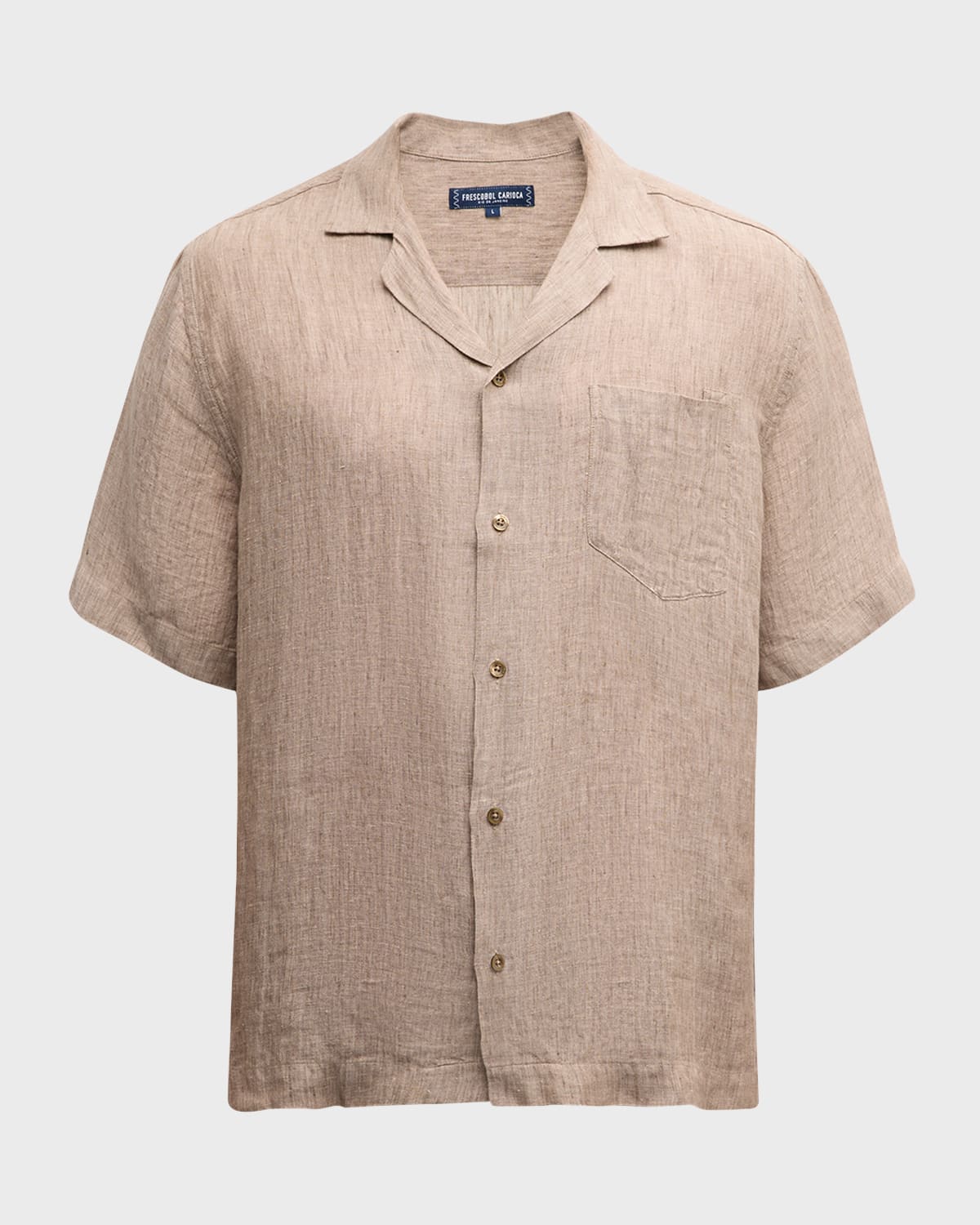 Frescobol Carioca Men's Angelo Linen Camp Shirt