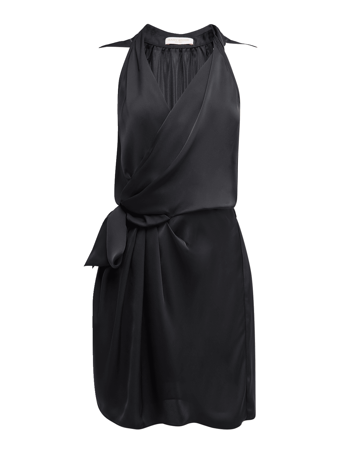 Ramy Brook Nettie Satin Wrap Mini Dress