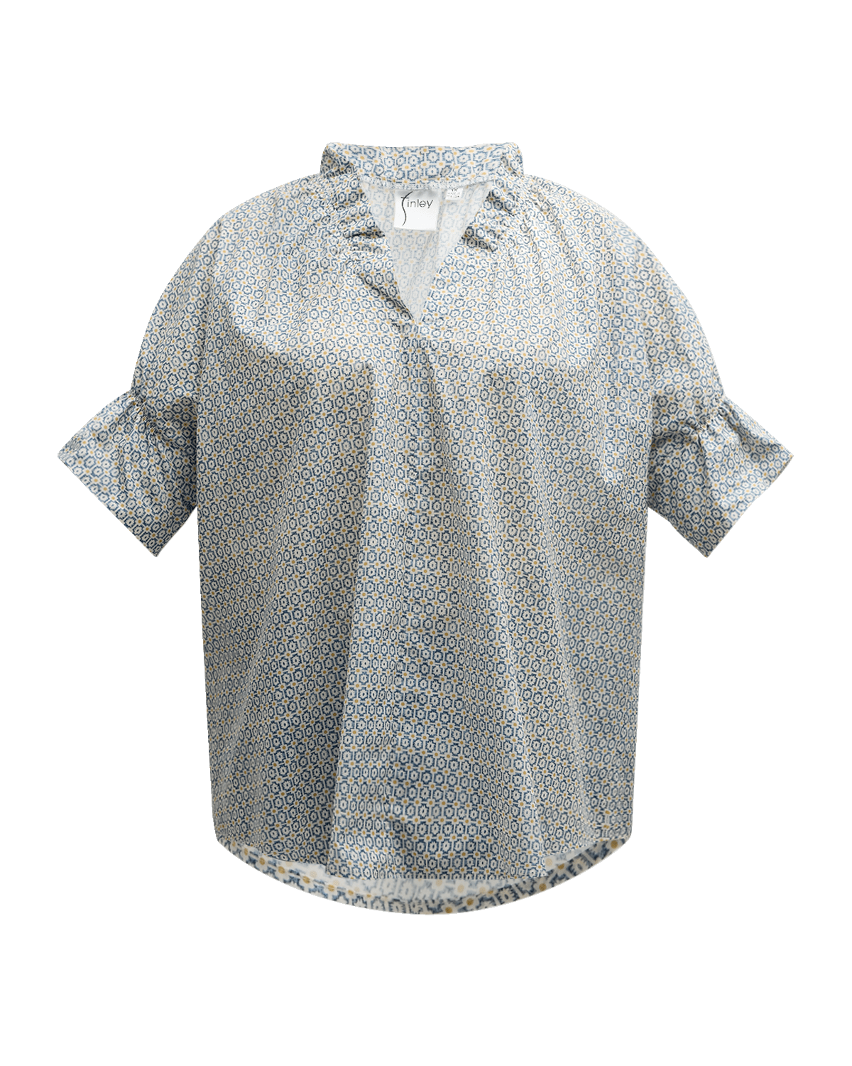 Finley Plus Size Crosby Geometric-Print Ruffle Top