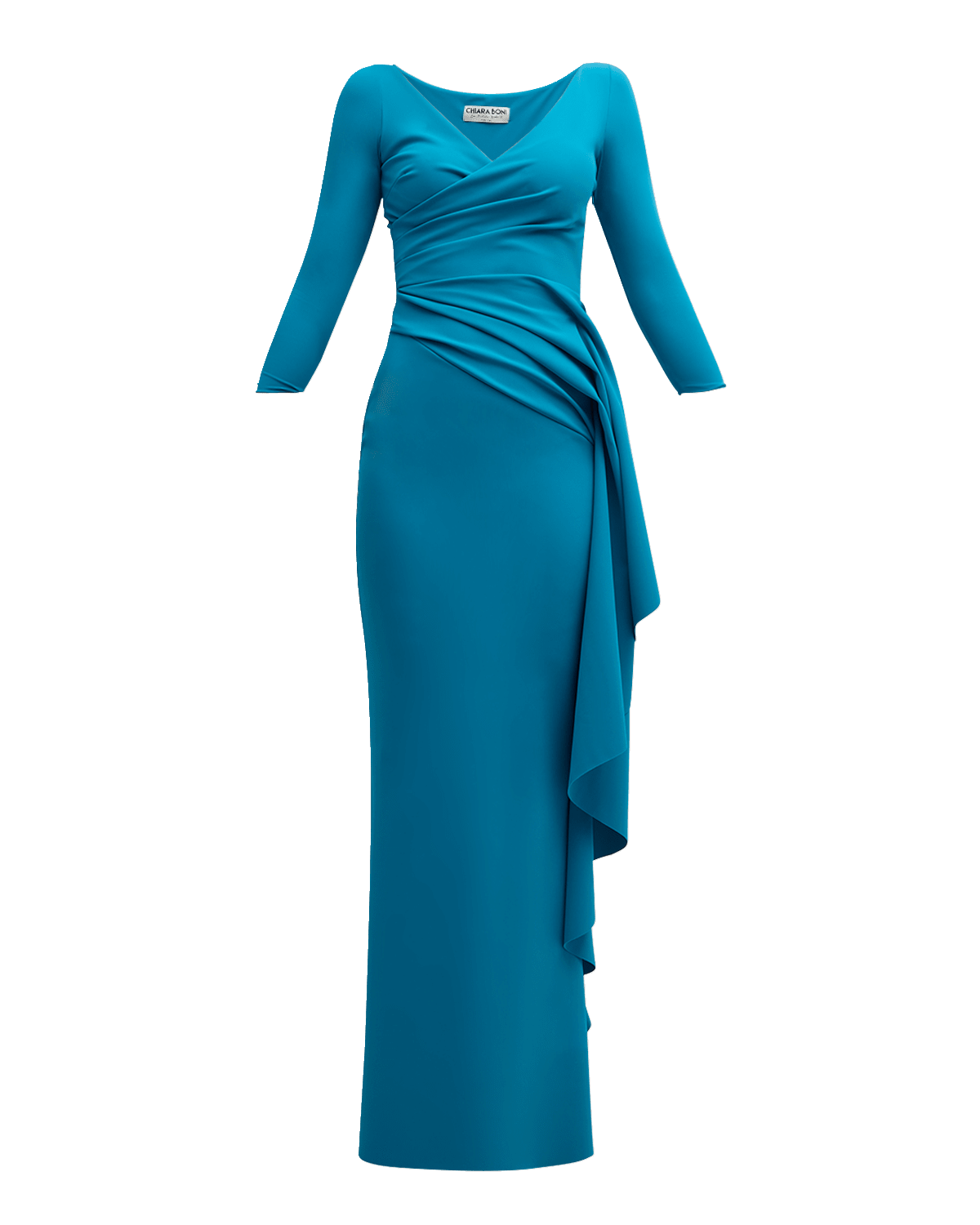 Chiara Boni La Petite Robe Pleated Ruffle Column Gown