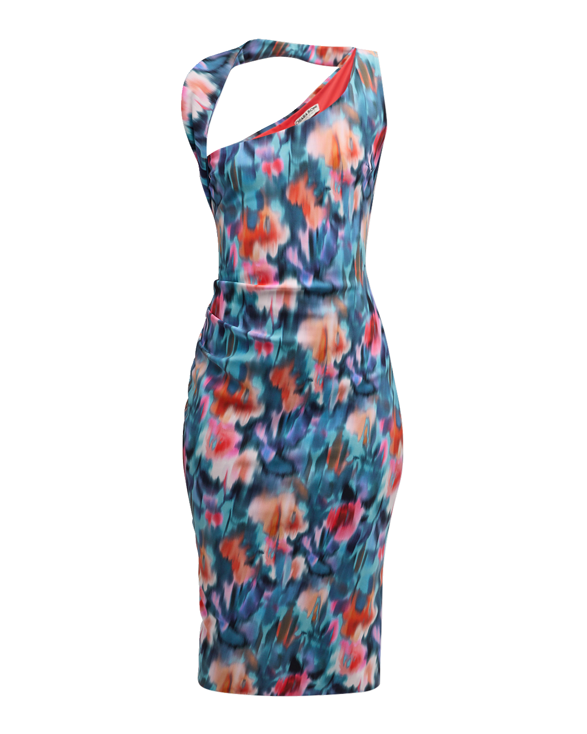 Chiara Boni La Petite Robe Ruched Asymmetric Bodycon Midi Dress