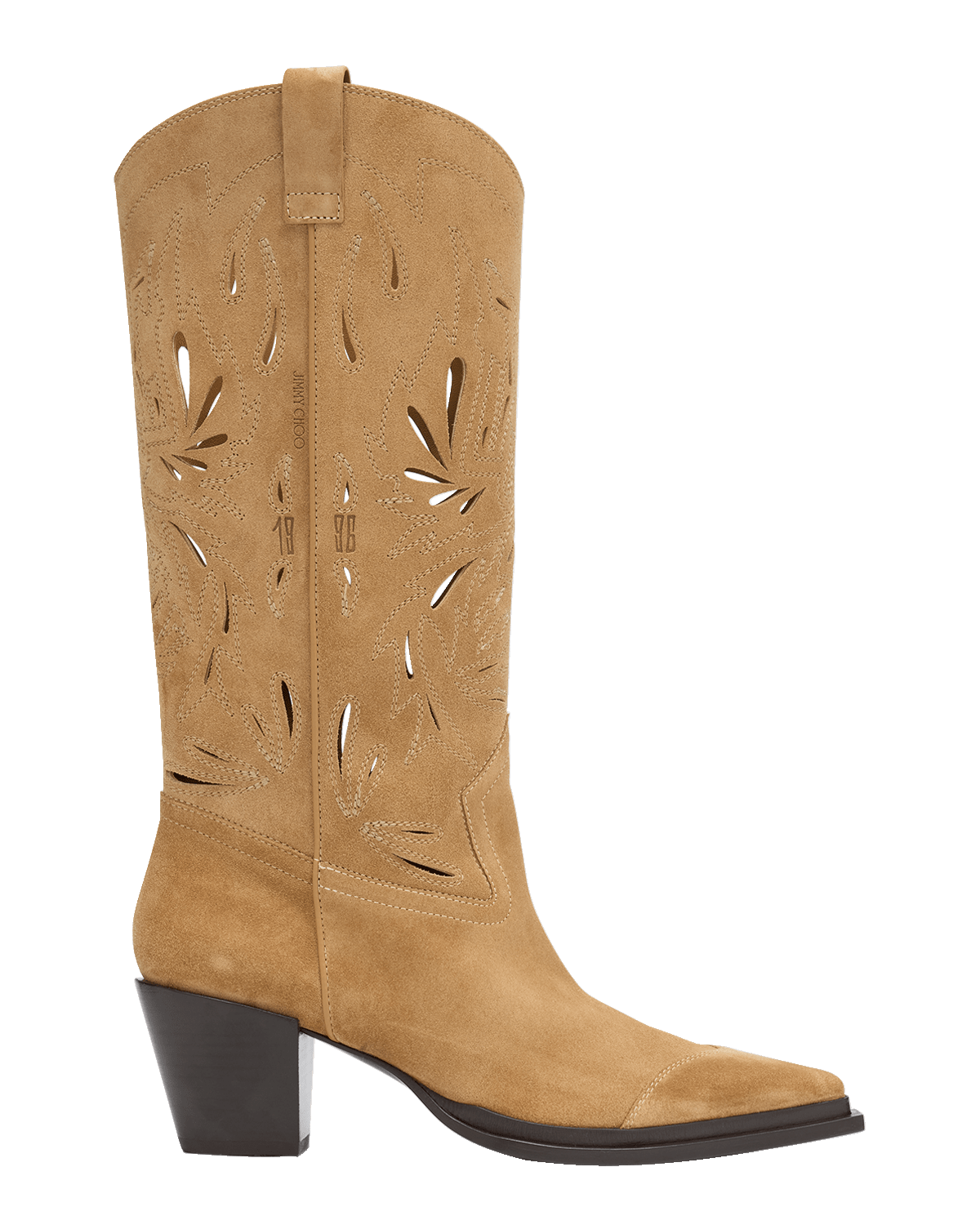 Jimmy Choo Cece Perforated Suede Western Boots