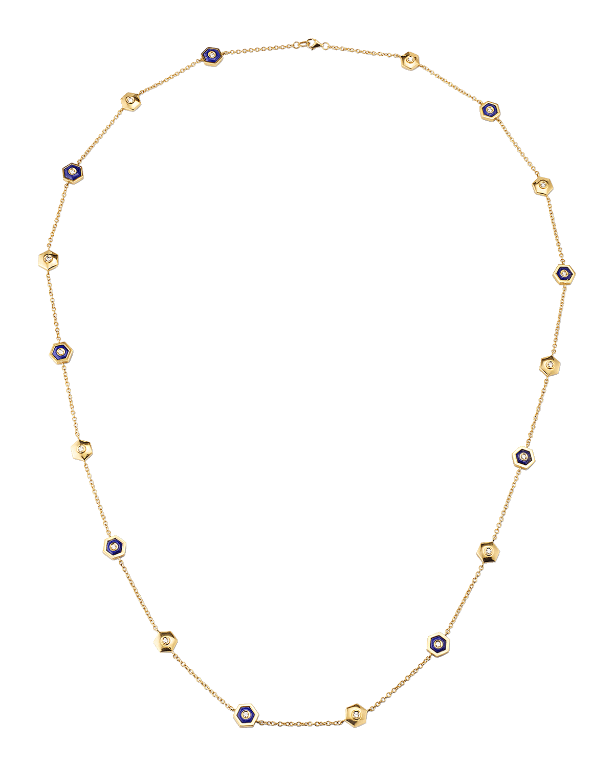 Miseno Baia Sommersa Diamond and Lapis Station Necklace