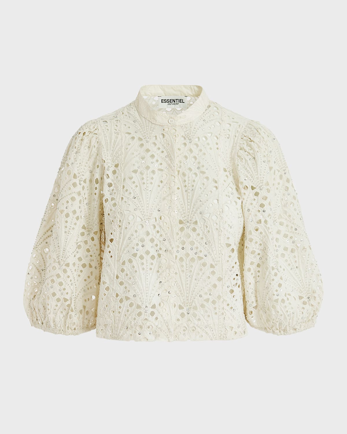Essentiel Antwerp Fuddie Broderie Anglaise Puff-Sleeve Shirt
