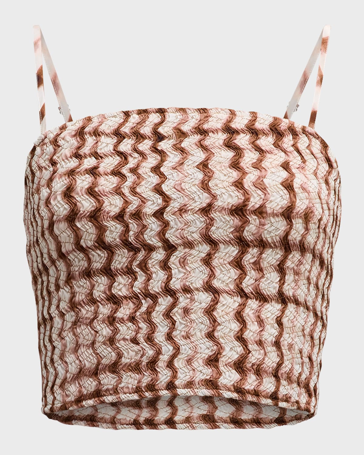 DOROTHEE SCHUMACHER Checked Statement Smocked Crop Top