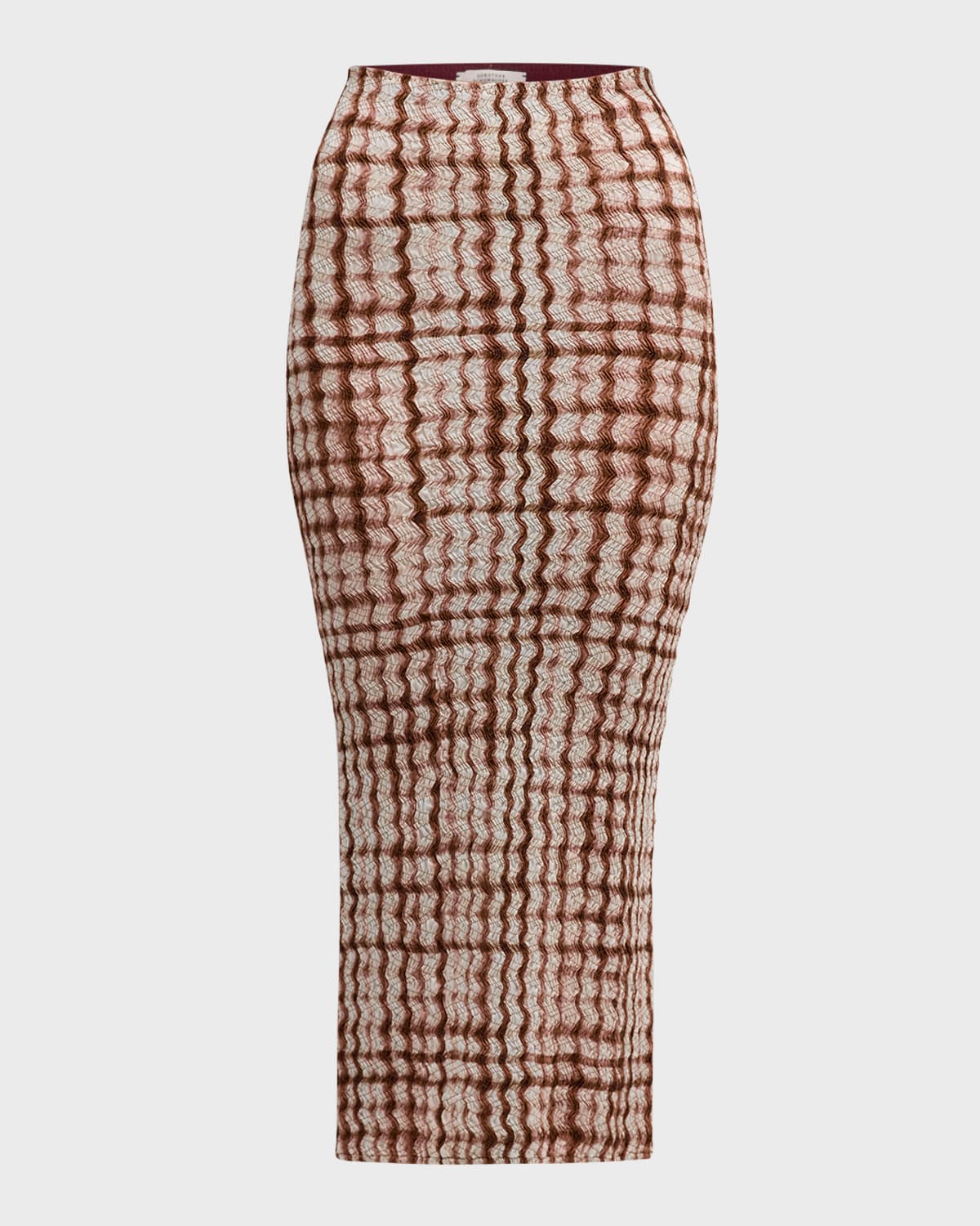 DOROTHEE SCHUMACHER Checked Statement Smocked Pencil Skirt